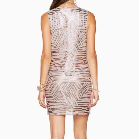 Printed Lola Chain Mini Dress In Rose Gold - Picture 4 of 11